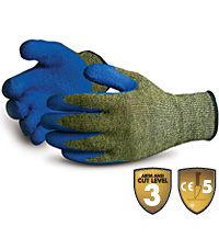 GLOVE KEVLAR STEEL LATEX;PALM COATED CUT LEVEL 4 - Latex, Supported